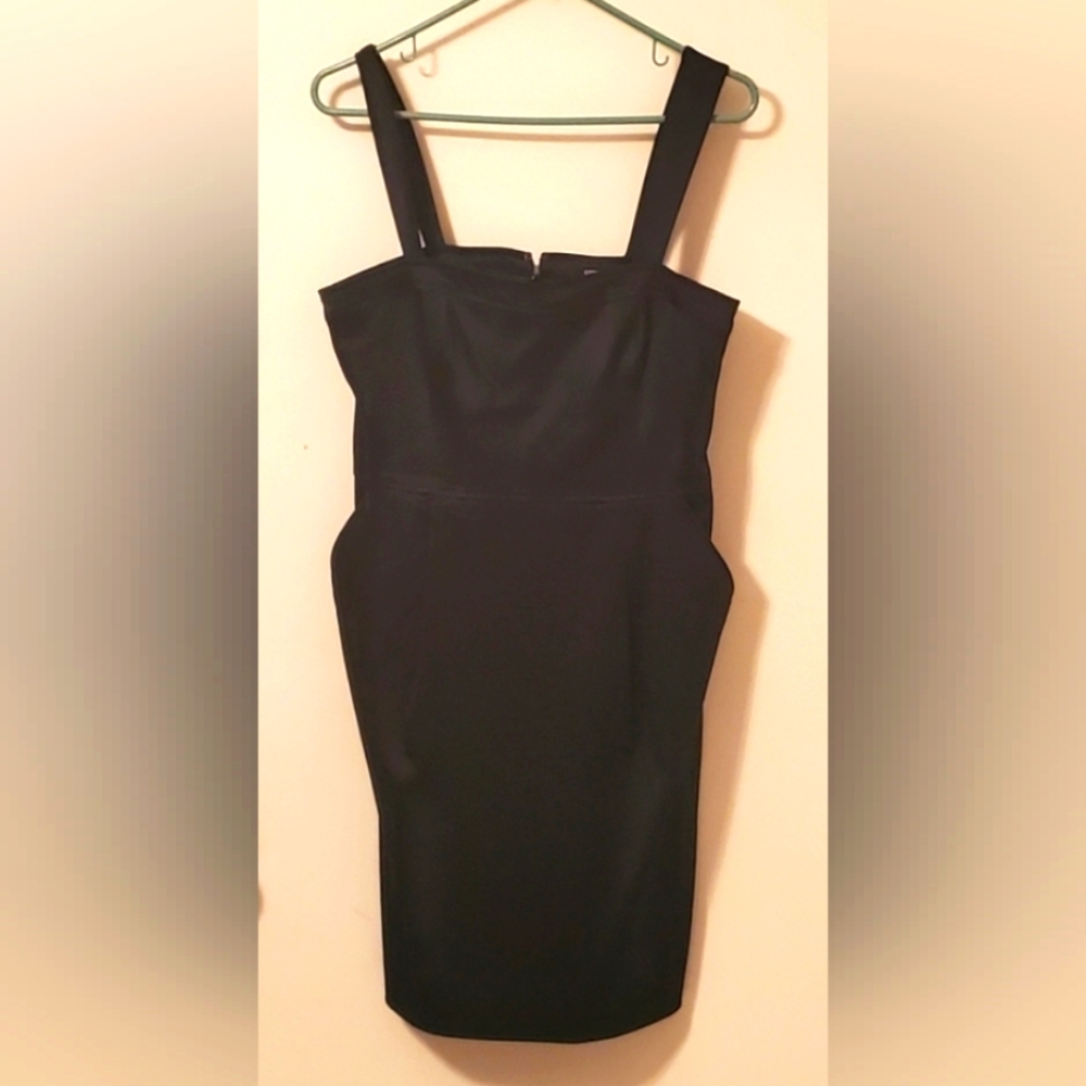 Express satin cocktail dress with pockets